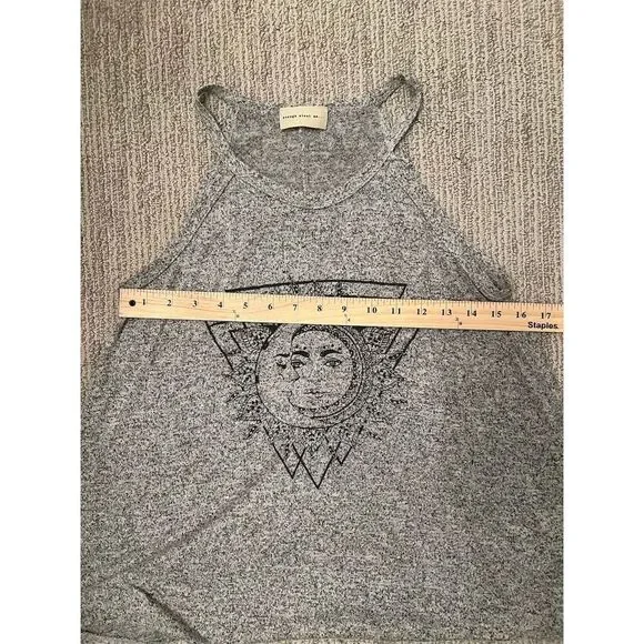 Enough about me Women's Sun & Moon Graphic Sleeveless Tank Top Gray M - Picture 3 of 4